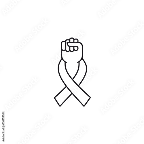 Fight against cancer line icon vector