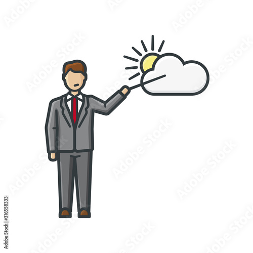 Weatherman isolated color vector illustration