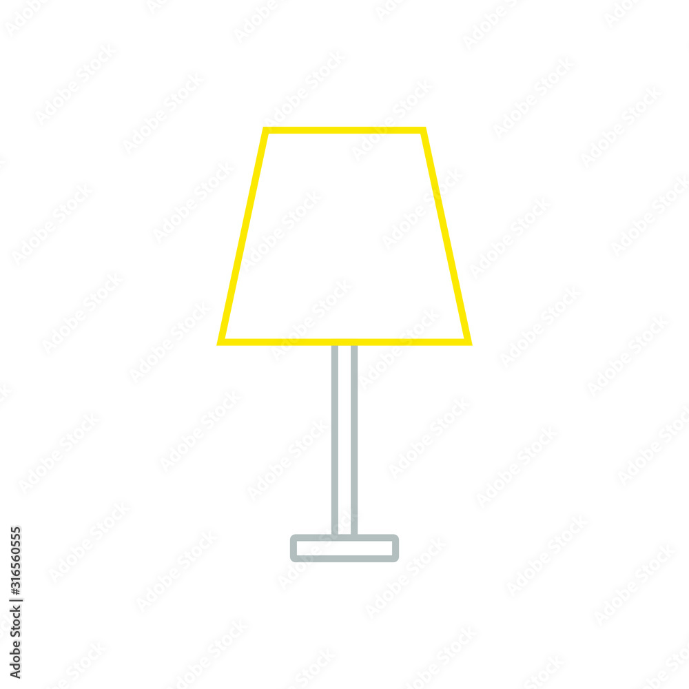 table lamp shaped vector icon