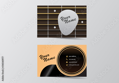 guitar business card, play music  visiting card template