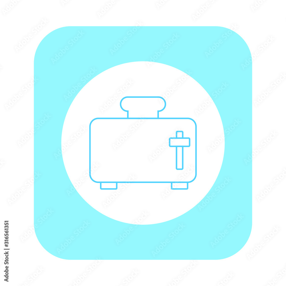 toaster shaped vector icon with slice of bread toaster shaped vector icon with slice of bread