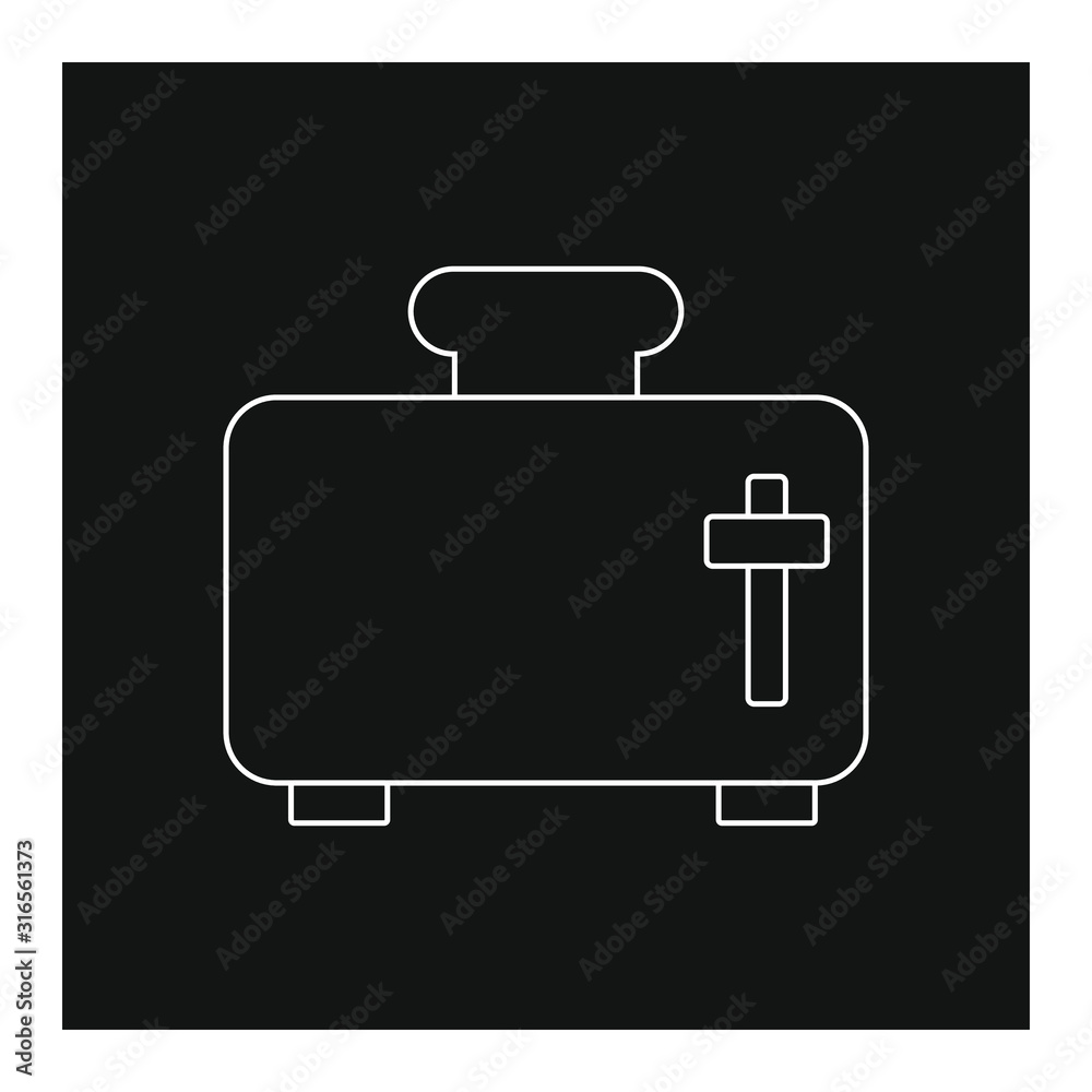 toaster shaped vector icon with slice of bread toaster shaped vector icon with slice of bread