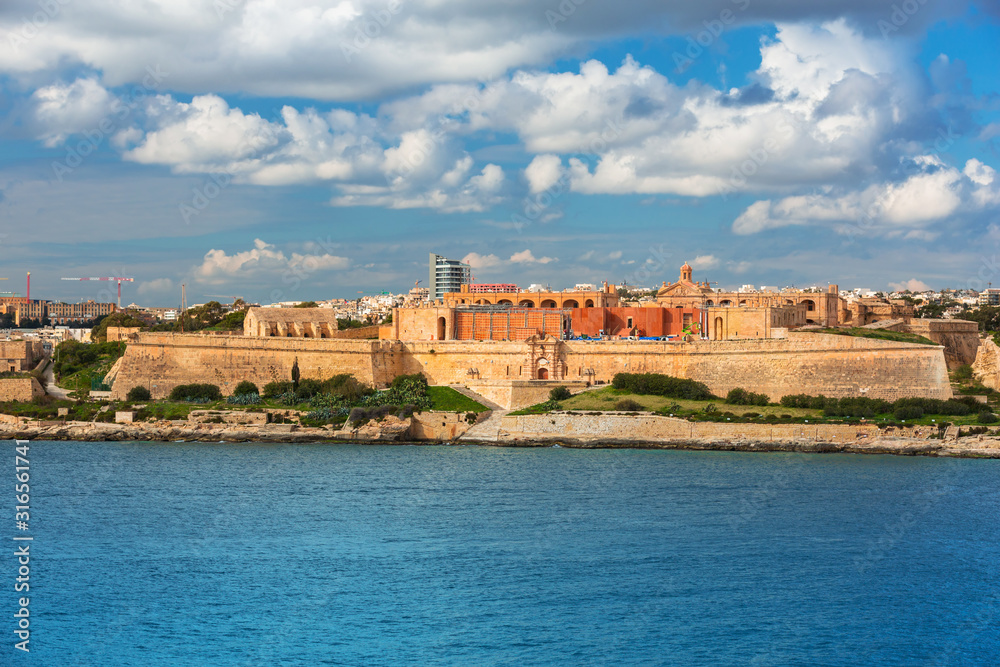 Fort Manoel on the island in Gzira at sunny day, Malta.