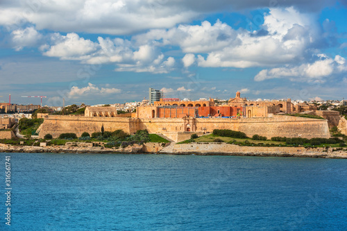 Fort Manoel on the island in Gzira at sunny day  Malta.