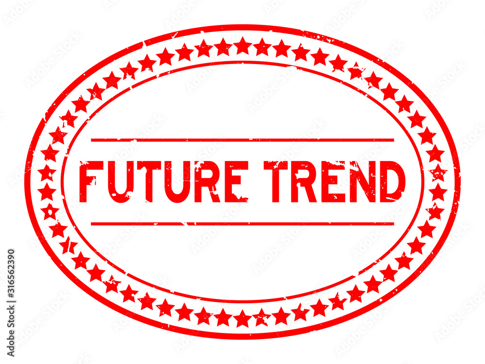 Grunge red future trend word oval rubber seal stamp on white background Grunge red future trend word oval rubber seal stamp on white background