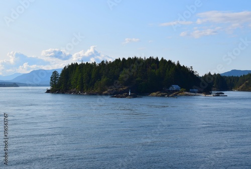 Quathiaski Cove shoreline  landscape on Quadra Island, BC Canada  photo