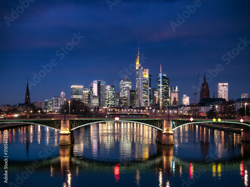 Panorama of the skyline Frankfurt am Main at twilight © Circumnavigation