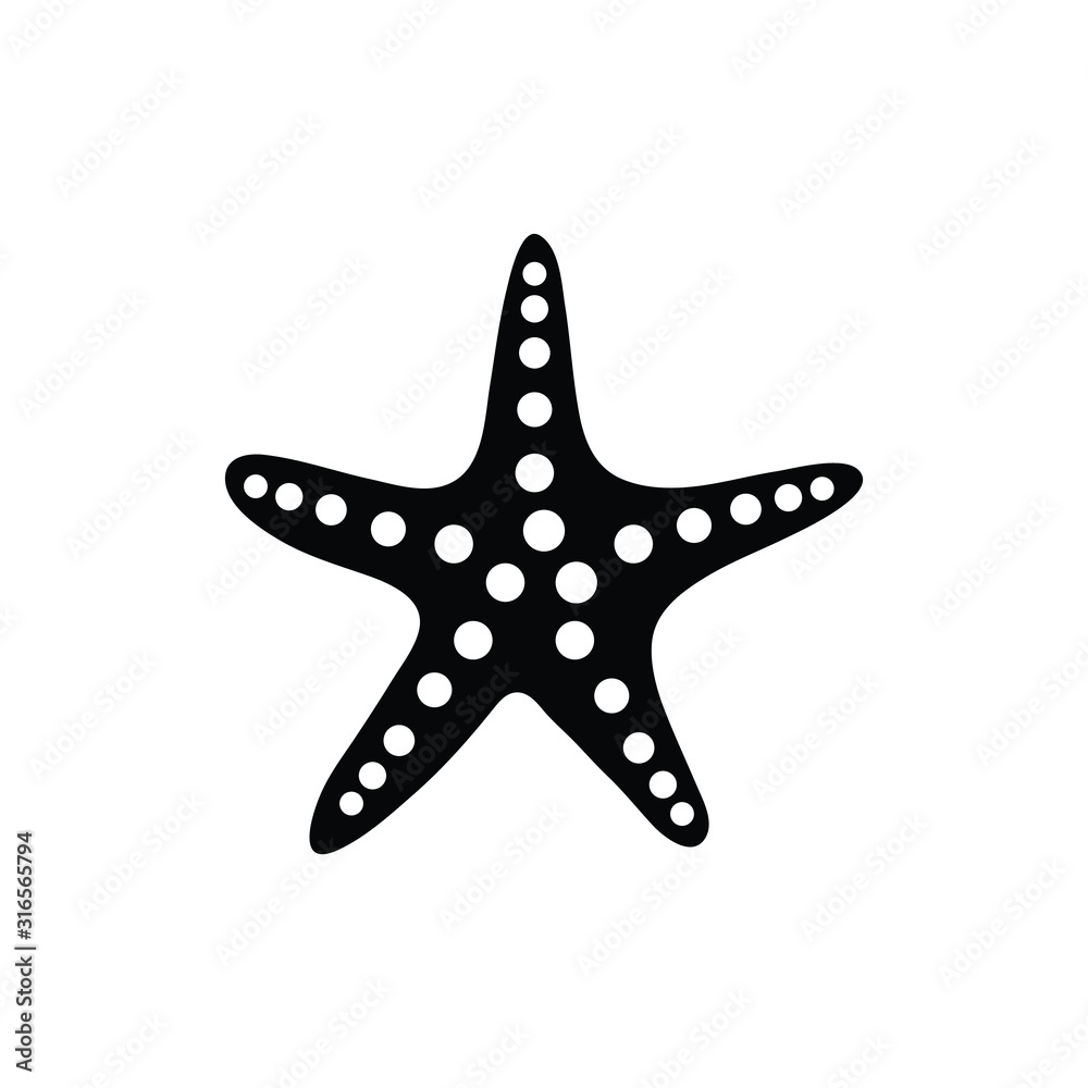 starfish icon black vector sign starfish icon black vector sign