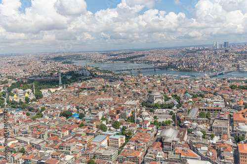 Istanbul, Turkey; historical peninsula aerial photo. photo