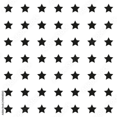 seamless pattern with black stars on white background