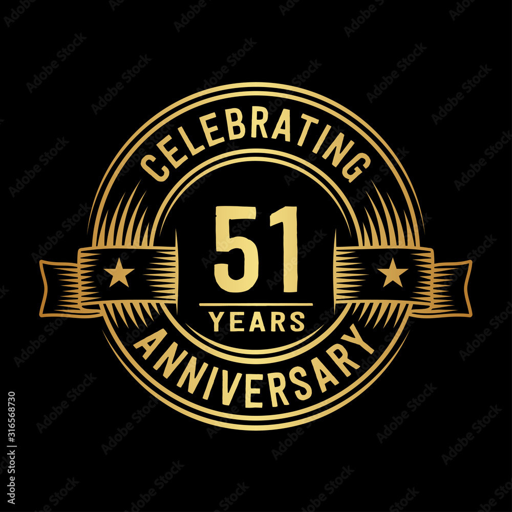 Fototapeta premium 51 years anniversary celebration logotype. Vector and illustration.