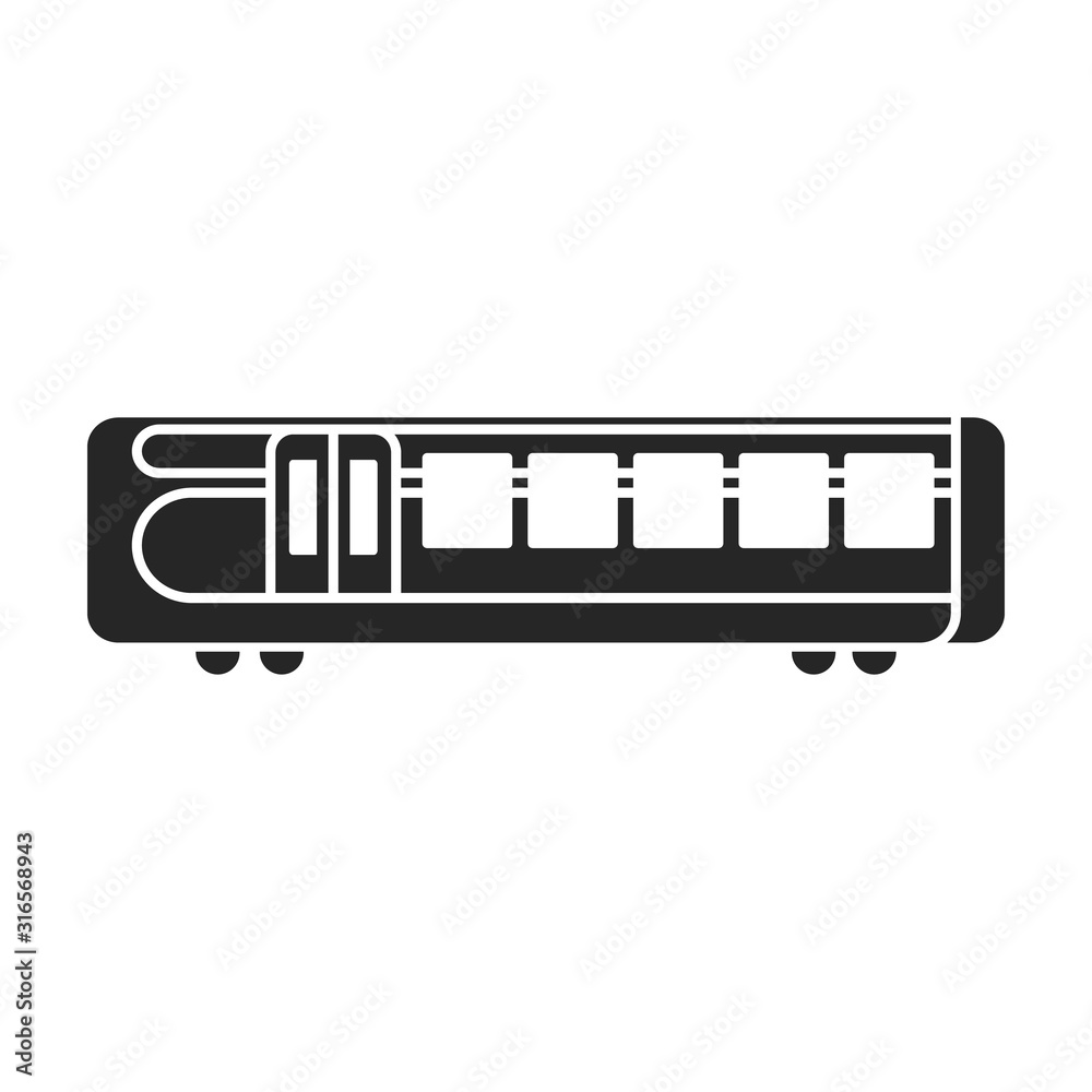 Train of metro vector icon.Black vector icon isolated on white background train of metro .