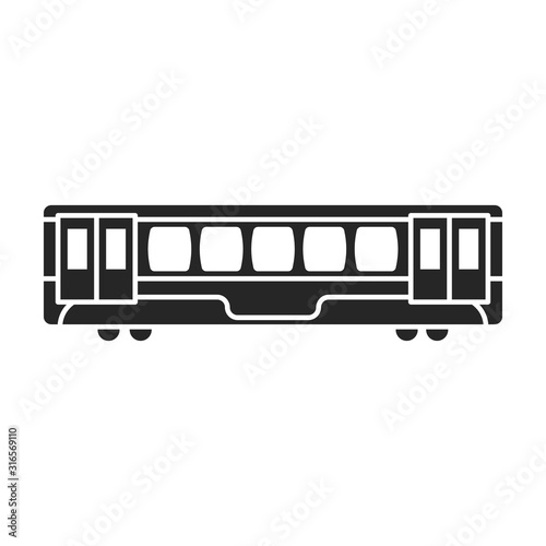 Train of metro vector icon.Black vector icon isolated on white background train of metro .