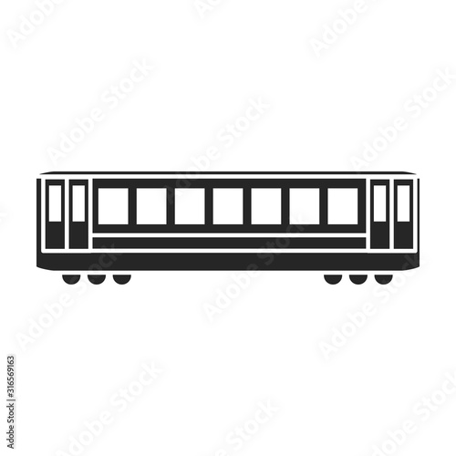 Train of metro vector icon.Black vector icon isolated on white background train of metro .