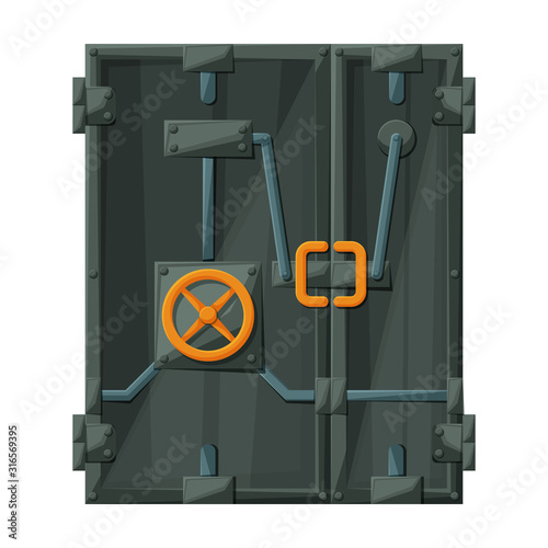 Safety door vector icon.Cartoon vector icon isolated on white background safety door .