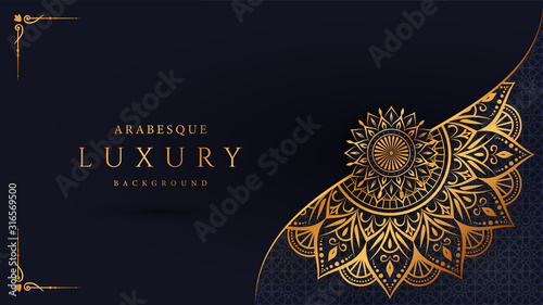 Luxury mandala background with golden arabesque pattern arabic islamic east style.decorative mandala for print, poster, cover, brochure, flyer, banner.