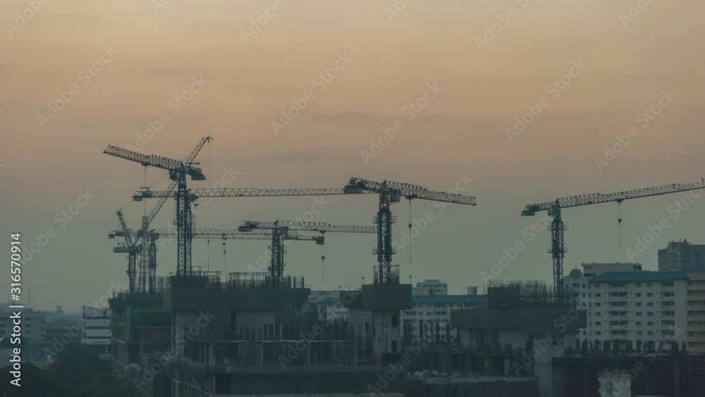 Construction site sunrise timelapse, 4K Time lapse Construction site sunrise timelapse, 4K Time lapse