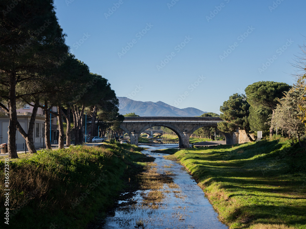 romanic urban bridge with nature