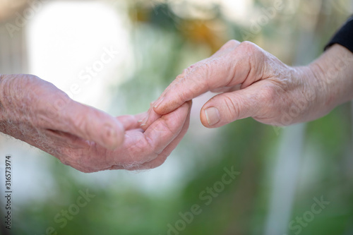 Senior couple hands holding © ellisia