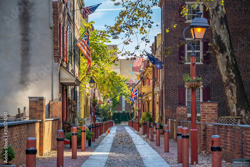 The historic Old City in Philadelphia, Pennsylvania. Elfreth's Alley photo