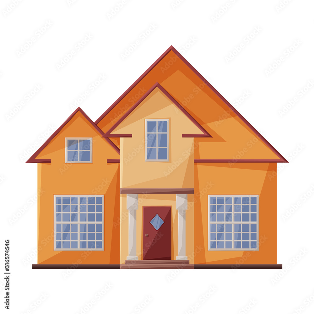Villa of house vector icon.Cartoon vector icon isolated on white background villa of house .
