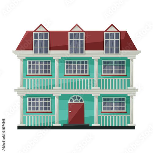 Building of apartment vector icon.Cartoon vector icon isolated on white background building of apartment.