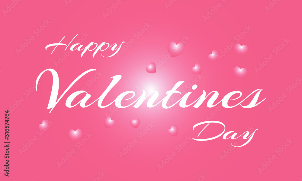 Happy Valentine's Day. Vector illustration of greeting card, banner
