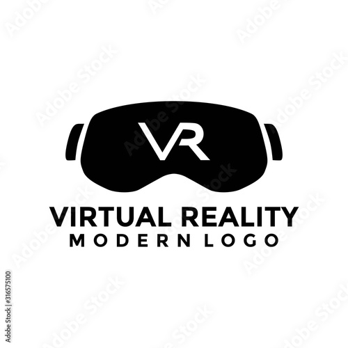 VR Virtual Reality Logo Icon, Virtual Reality Logo Template