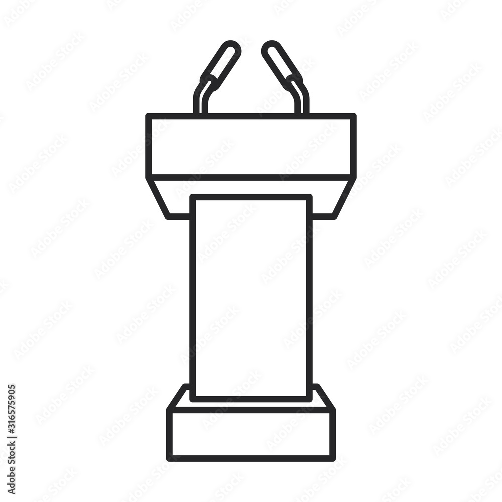 Tribune vector icon.Line vector icon isolated on white background tribune . Tribune vector icon.Line vector icon isolated on white background tribune .