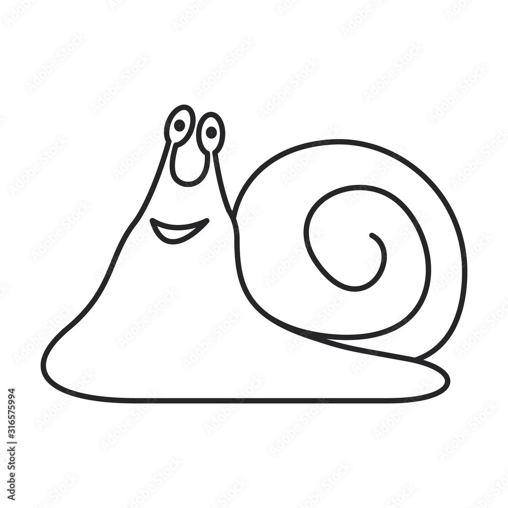 Animal snail vector icon.Line vector icon isolated on white background animal snail.