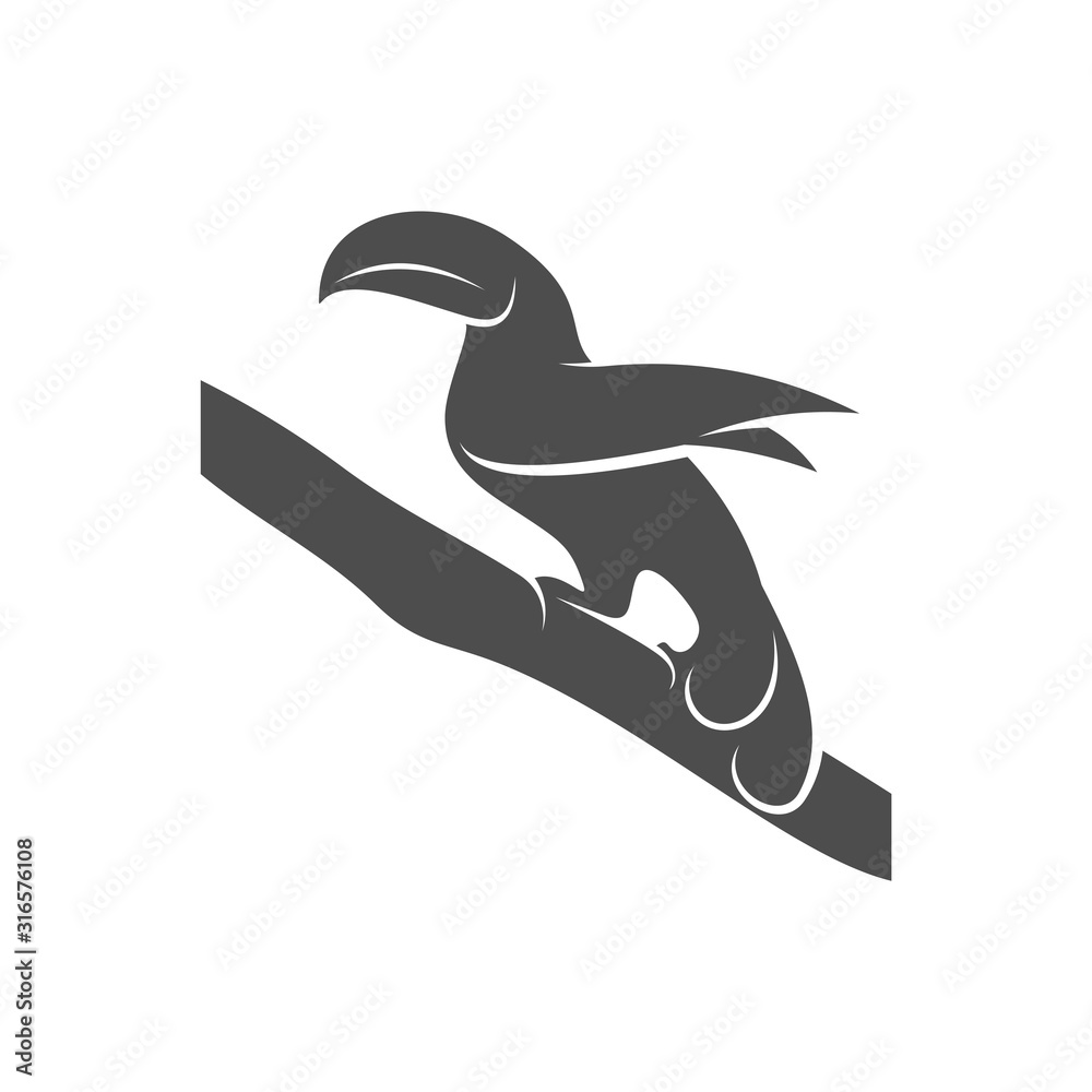 Naklejka premium Parrot logo icon design vector illustration, Parrot logo template