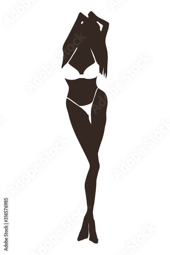 silhouette of a woman in bikini