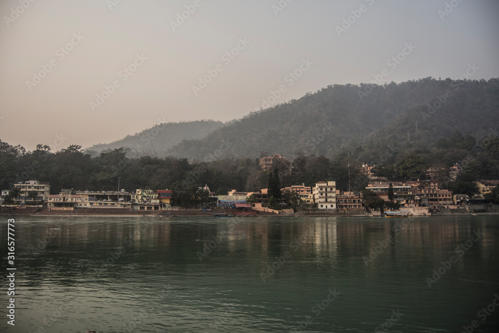 Ganges river in Rishikesh, India