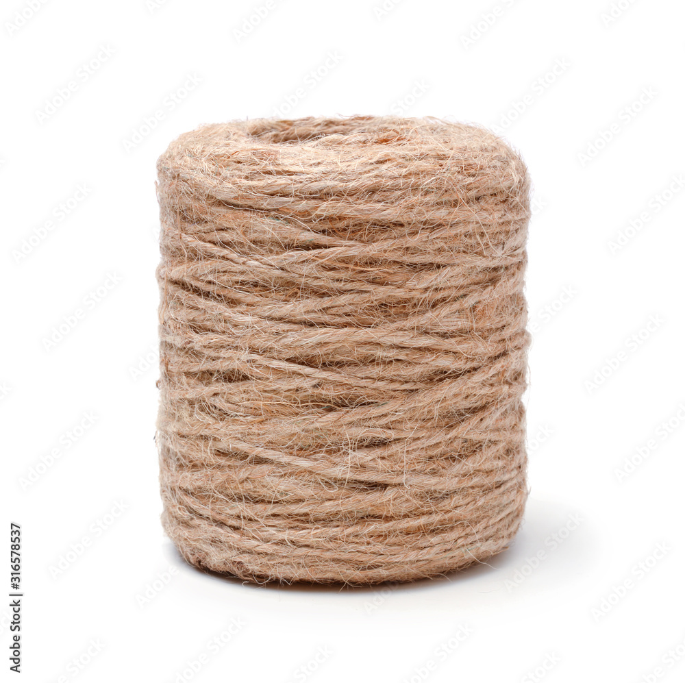 Skein of jute twine isolated on white Skein of jute twine isolated on white