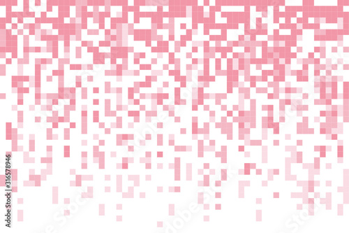 Fading pixel pattern background.Pink and white pixel background. Vector illustration.
