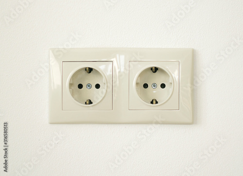 Electrical Socket on white baskgrounds