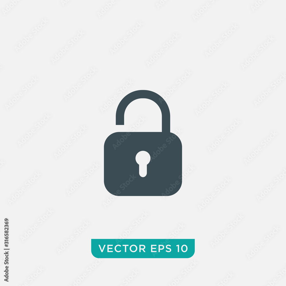 Unlock Icon Design, Vector EPS10 Unlock Icon Design, Vector EPS10