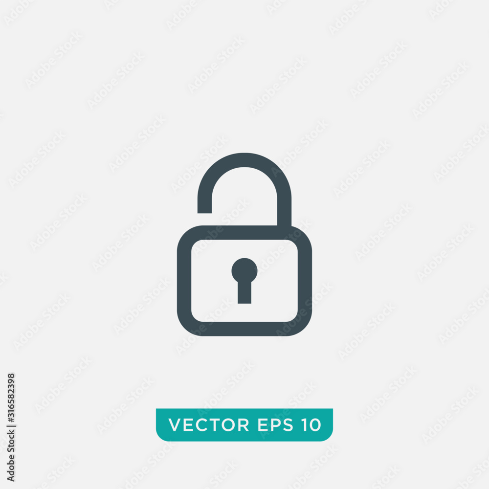 Unlock Icon Design, Vector EPS10 Unlock Icon Design, Vector EPS10