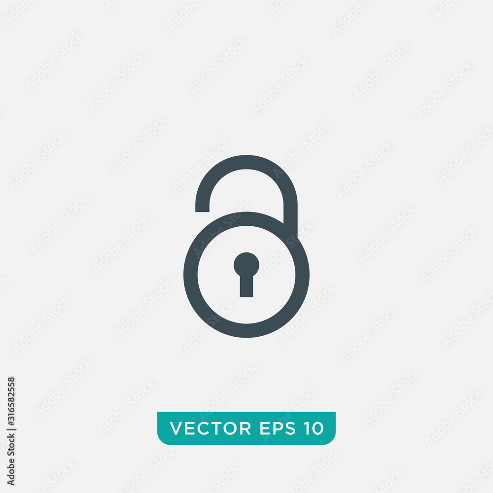 Unlock Icon Design, Vector EPS10 Unlock Icon Design, Vector EPS10