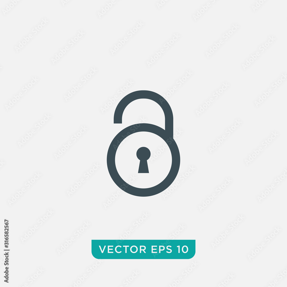 Unlock Icon Design, Vector EPS10 Unlock Icon Design, Vector EPS10