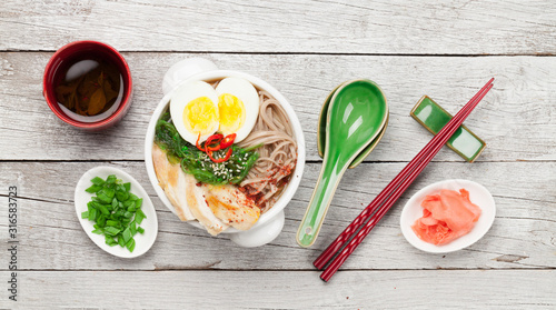 Asian noodle ramen soup