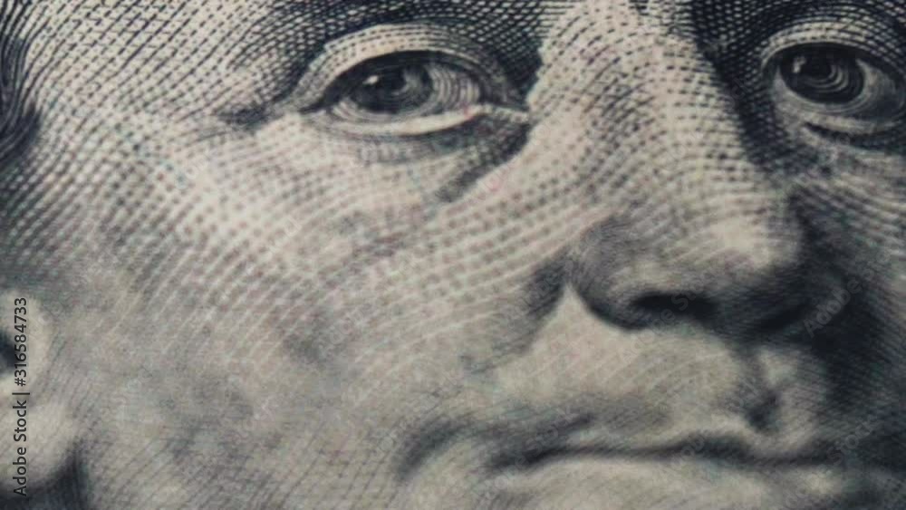 Macro of the 100US Dollars and Benjamin Frankjlin Face