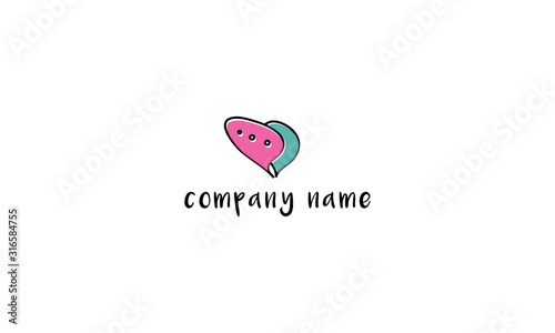 Vector logo on which an abstract image of love chat.