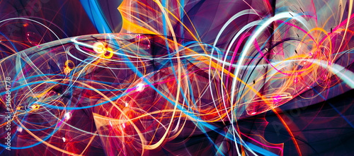 Wallpaper Mural Abstract bright multicolor composition. Modern dynamic background. Fractal artwork for creative graphic design Torontodigital.ca