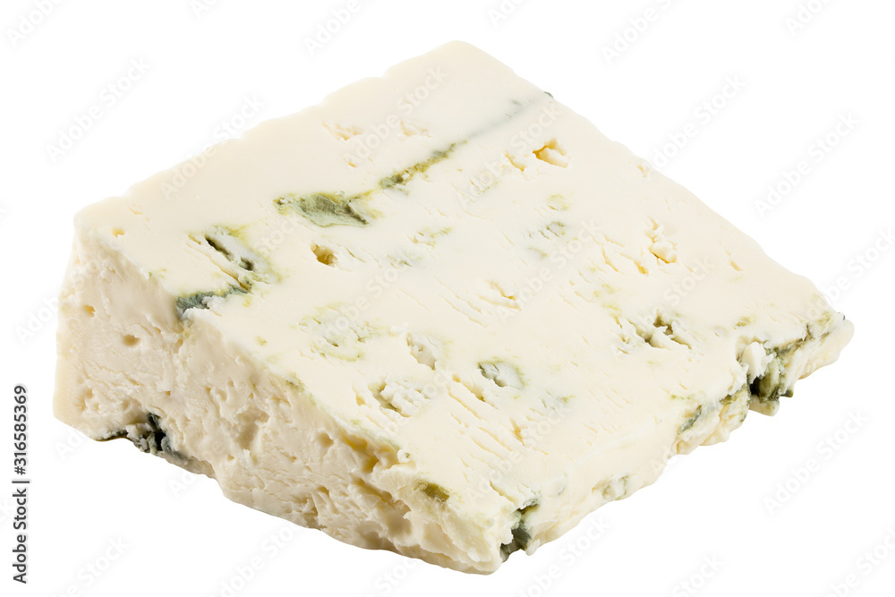 blue cheese, isolated on white background, clipping path, full depth of field