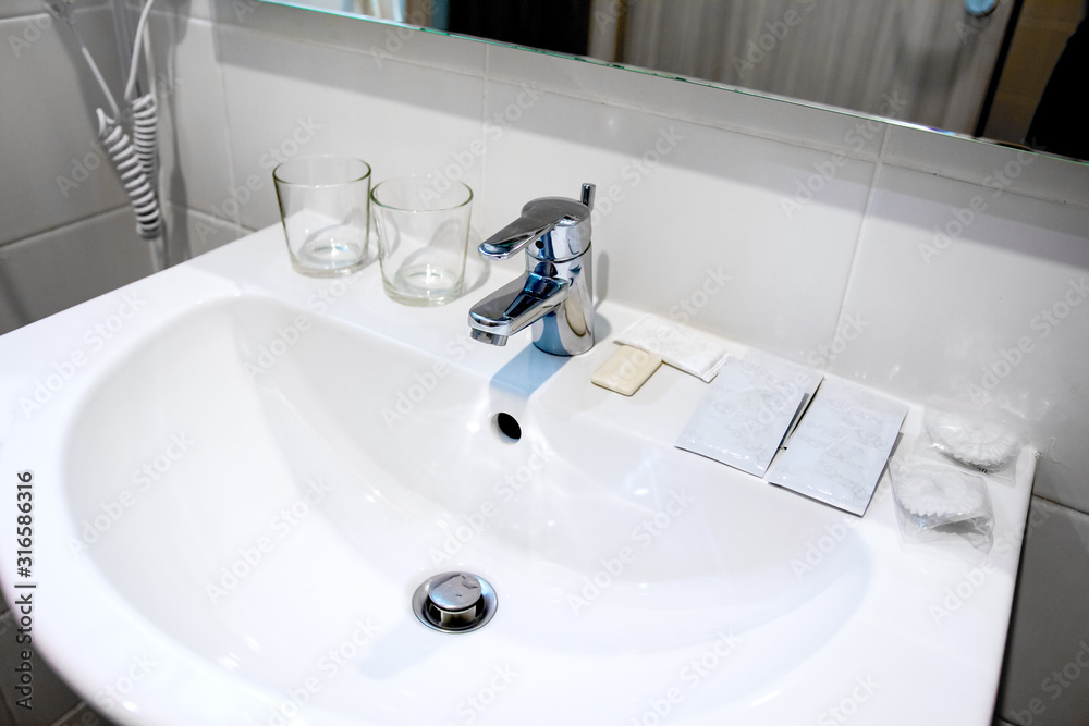 Fototapeta premium modern bathroom and washbasin