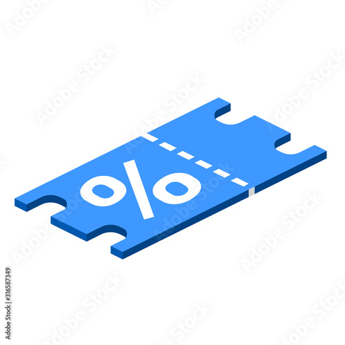 discount coupon isometric icon