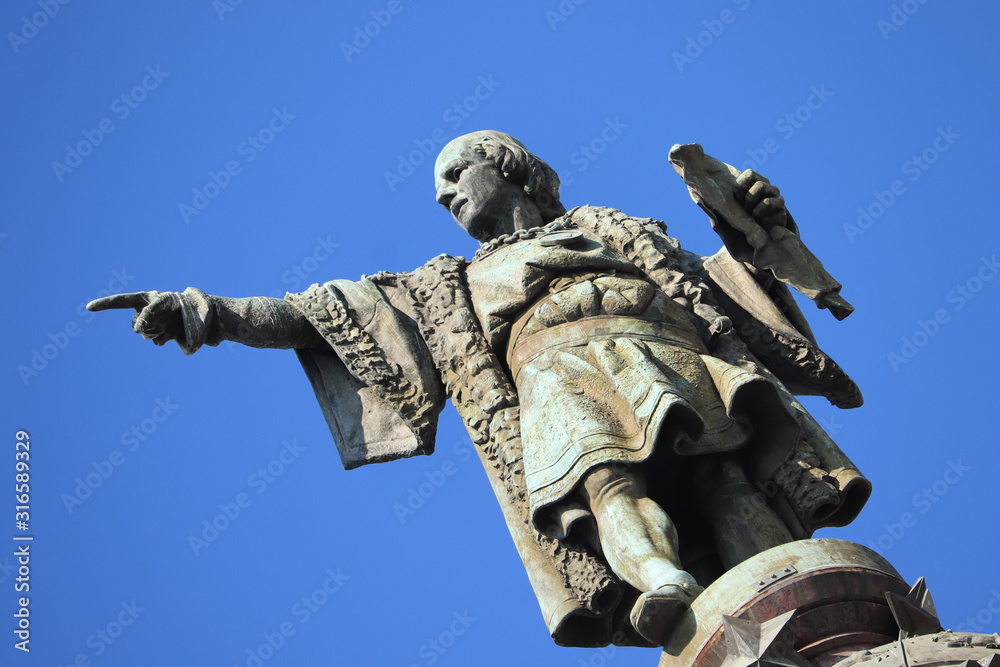 Barcelona, Spain - september 29th, 2019: Christopher Columbus monument