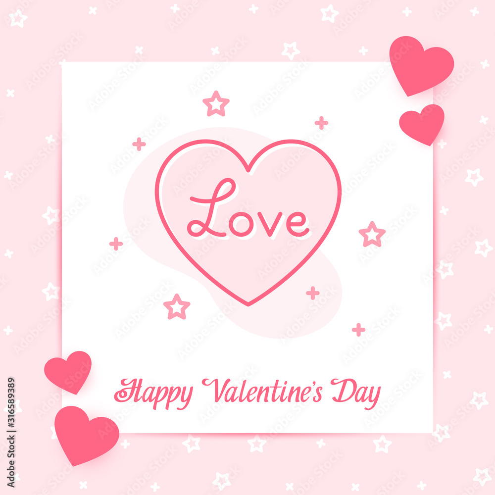 Heart valentine card text love line icon vector Heart valentine card text love line icon vector