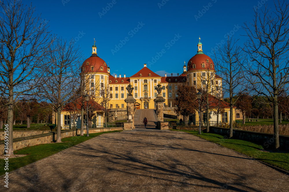 Panoramic view on Moritzburg Castle, Germany.